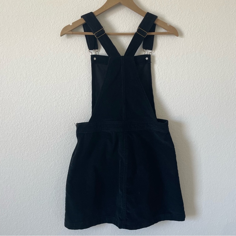 Black Corduroy Overall Skirt with Front Pockets - Picture 5 of 7